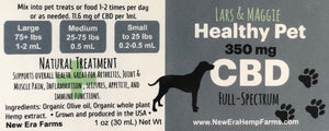 350mg Pet Oil label